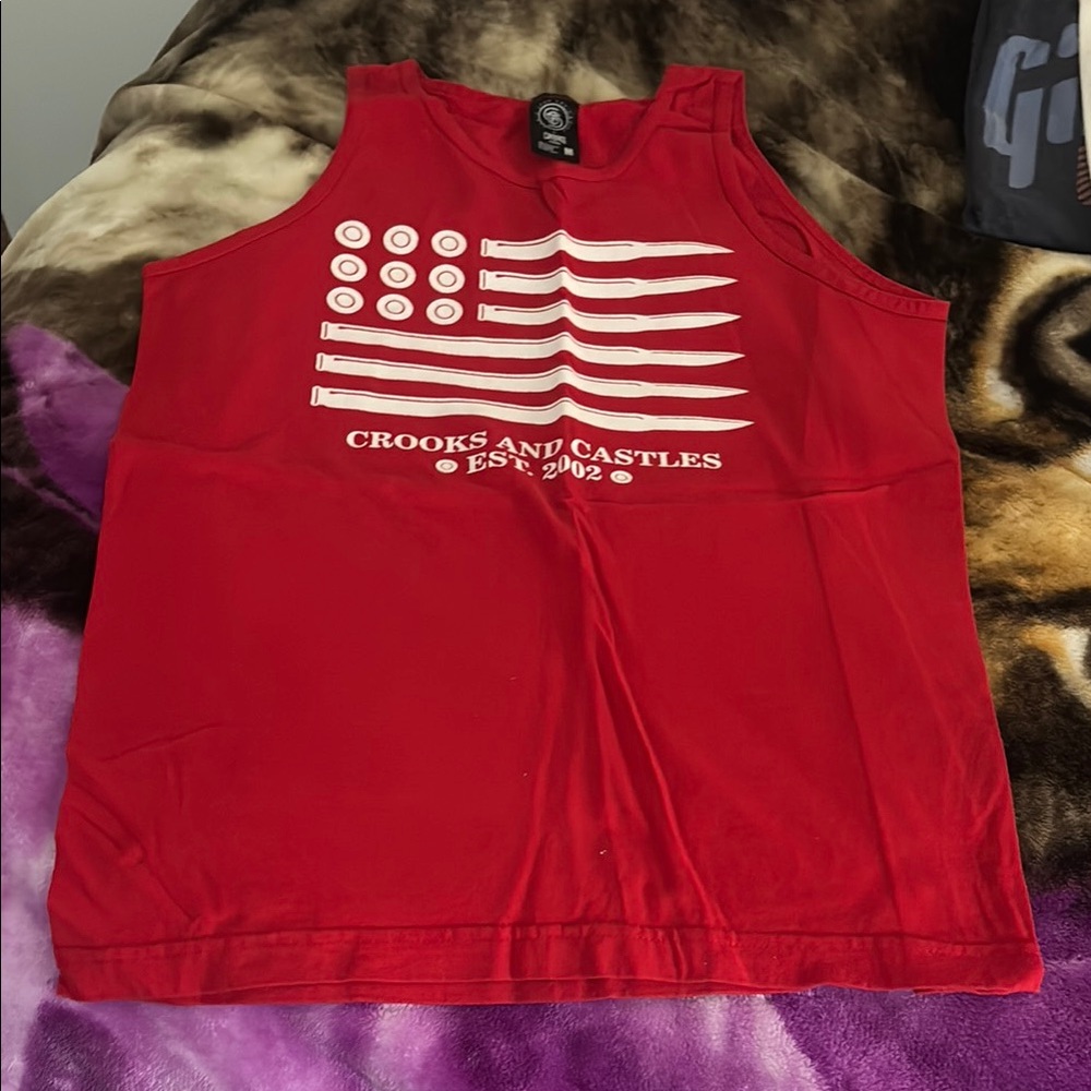 Crooks & Castles Red Kids Tank Top